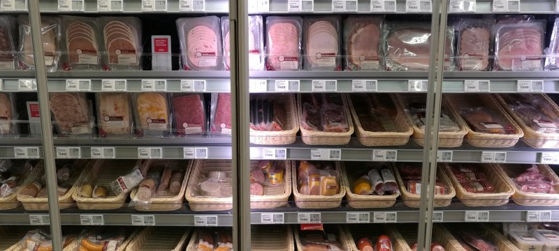 Fleisch und Wurst im Supermarkt