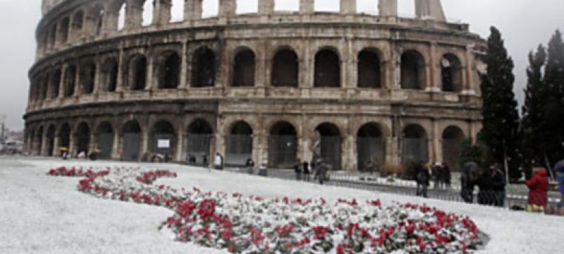 Schneefall in Rom