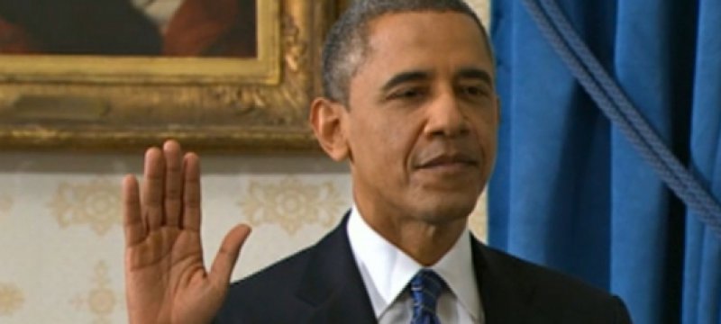 US-Präsident Barack Obama beim Amtseid am 20.1.2013