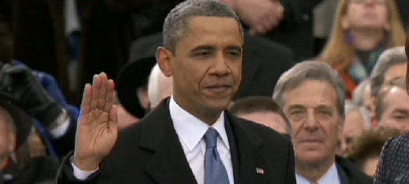 US-Präsident Barack Obama beim Amtseid am 21.1.2013