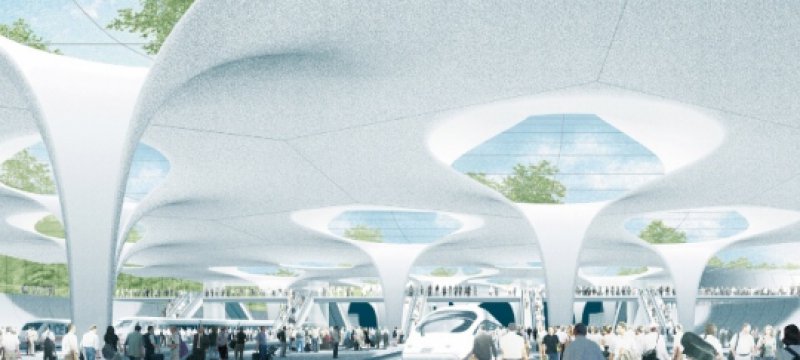 Illustration des geplanten neuen Tiefbahnhofs Stuttgart