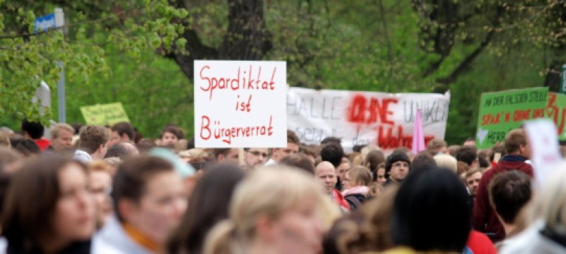 Studentenproteste in Halle am 30.04.2013