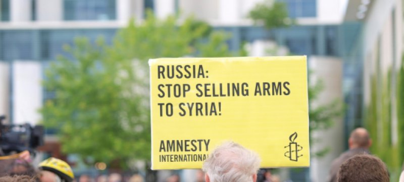 Proteste gegen Russlands Waffenlieferungen an Syrien