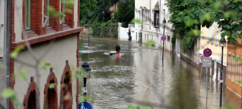 Hochwasser in Halle-Kröllwitz
