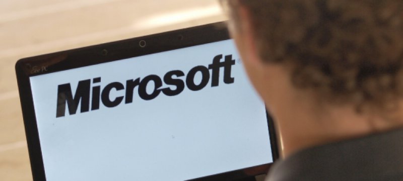 Microsoft-Logo auf einem Computer