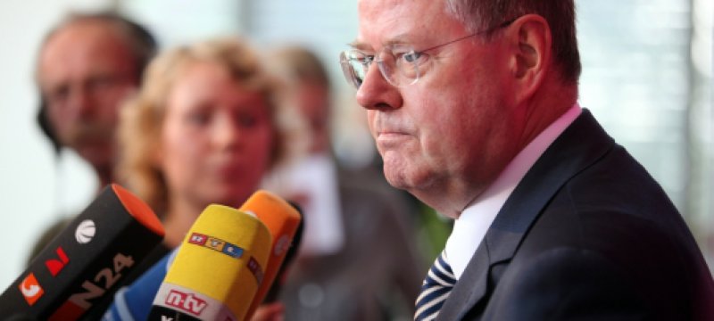 Peer Steinbrück vor TV-Kameras