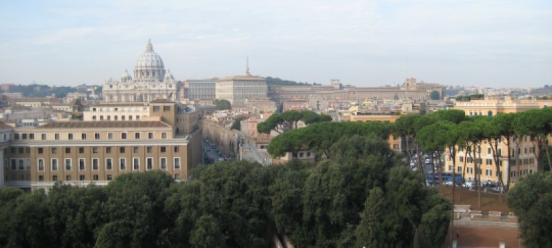 Blick über Vatikanstadt mit Petersdom