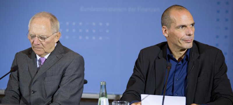 Yanis Varoufakis und Wolfgang Schäuble