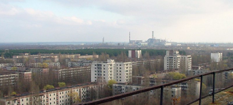 Ukrainische Stadt Prypjat am AKW Tschernobyl