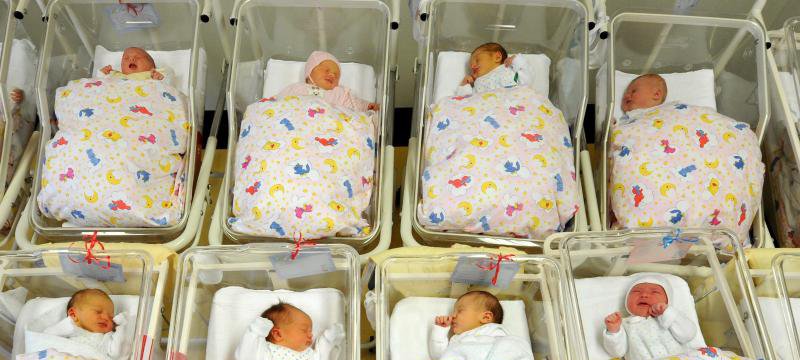 Babys auf der Neugeborenenstation