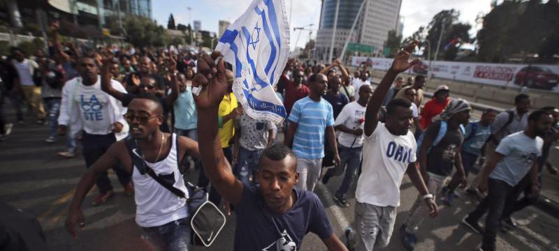 Aus Äthiopien stammende Juden demonstrieren