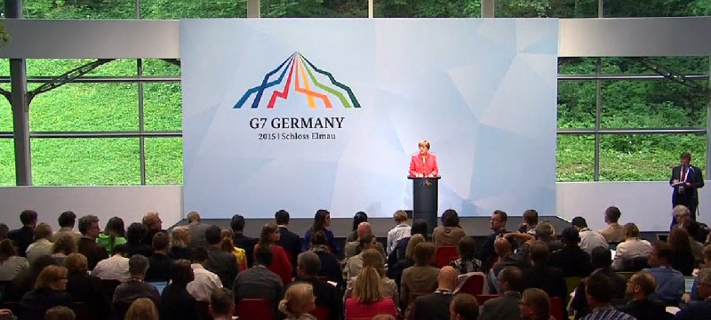 Merkel zum Abschluss des G7-Gipfels am 08.06.2015