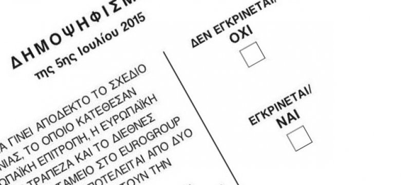 Stimmzettel zum Griechenland-Referendum