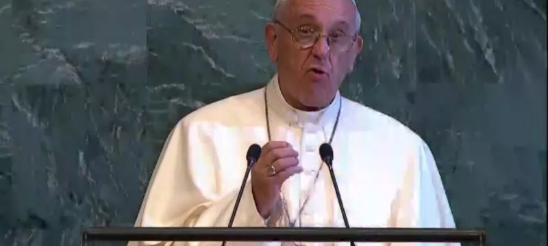 Papst Franziskus am 25.9.2015 vor den UN