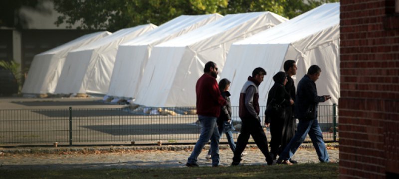 Flüchtlinge in einer "Zeltstadt"