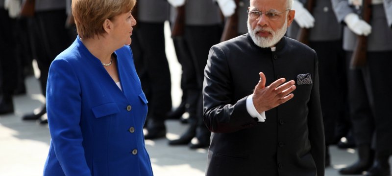 Angela Merkel und Narendra Modi am 30.05.2017
