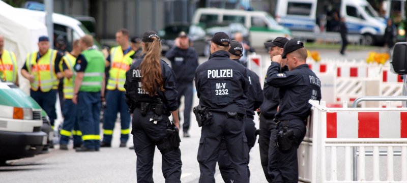 Polizeiabsperrung beim G20-Gipfel in Hamburg