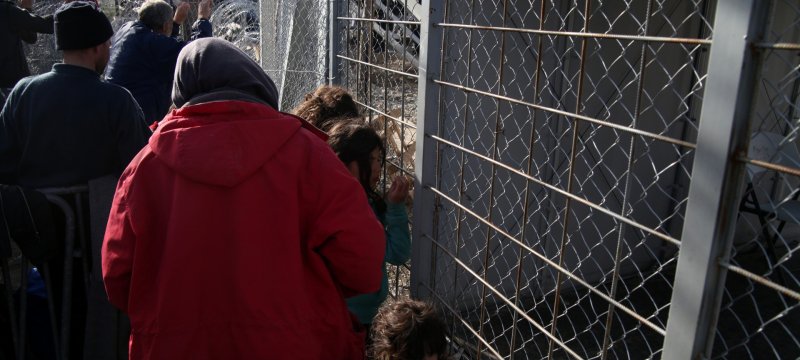 Flüchtlinge an der Grenze Griechenland-Mazedonien