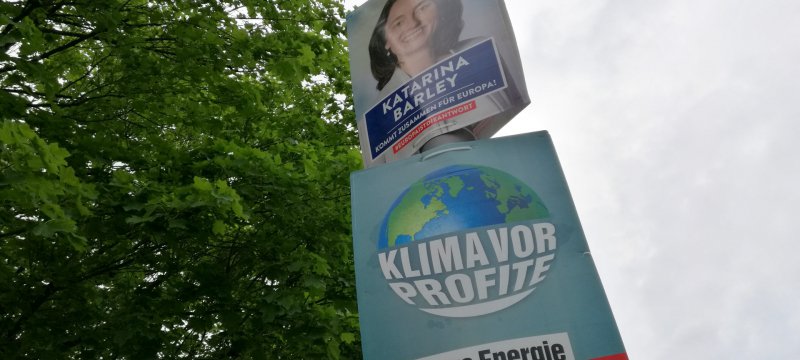 Wahlplakate zur Europawahl 2019 von SPD und Linke