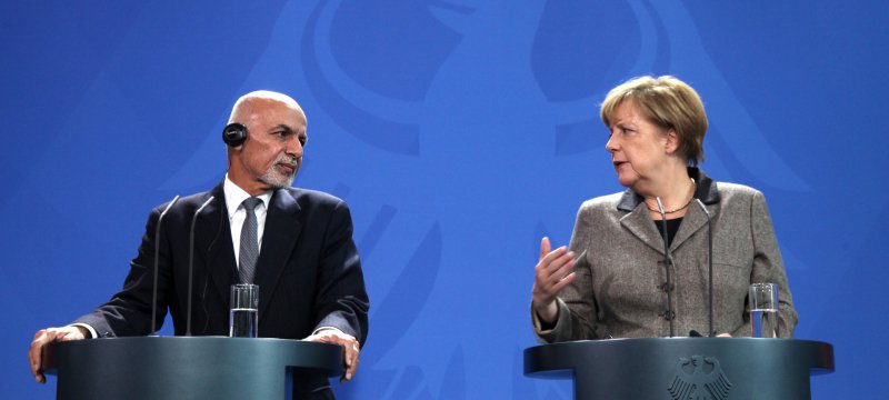 Ashraf Ghani und Angela Merkel