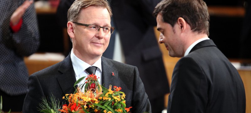 Bodo Ramelow und Mike Mohring am 05.12.2014 im Erfurter Landtag
